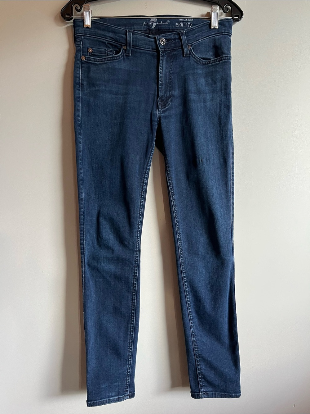 7 For All Mankind Ankle Skinny Jeans Women’s 27 Dark Wash Stretch Denim 7FAM
